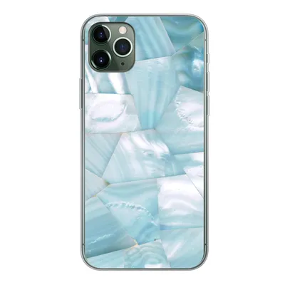 Produktbild von MuchoWow® Handyhülle Schutzhülle Hülle für iPhone 11 Pro Max Naturstein - Blau - Perlmutt Silikon Softcase Handy Hülle - Schutz