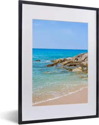 Produktbild von MuchoWow® Gerahmtes Poster Strand - Meer - Tropisch - Sommer 30x40 cm - Poster mit Schwarzem Bilderrahmen Wandposter Rahmen Foto Bilder - Wandposter Schlafzimmer
