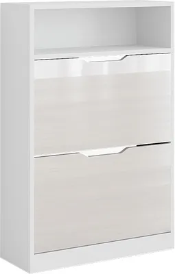 Produktbild von Schuhkipper Vicco Luca Weiß/Weiß Hochglanz 59 x 89.5 cm mit 2 Fächern, Model 49409