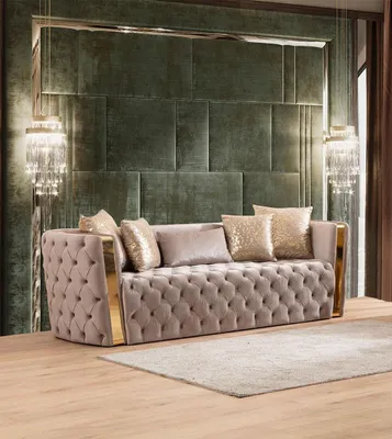 Immagine prodotto di Divano a 3 posti, stile moderno, colore nero e beige, morbido e comodo, divano nuovo