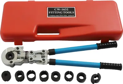 Produktbild von Hydraulische PEX-Rohrpresszange - CW-1632 - 6 t - 45 mm Hub - 360° drehbar - Werkzeugkoffer 60×22×7 cm -  - Mehrfarbig