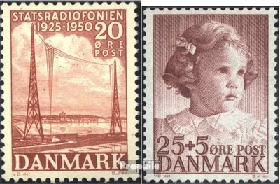 Produktbild von Briefmarken Dänemark 1950 Mi 321,322 (kompl.Ausg.) Jahrgang 1950 komplett postfrisch Staatsrundfunk