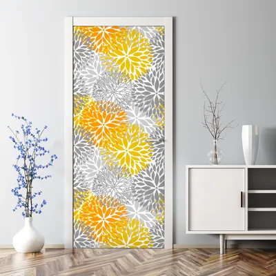 Produktbild von Dekorative Türposter selbstklebend Klebefolie Wandaufkleber Türaufkleber Zarte Blumen 70 x 200 cm