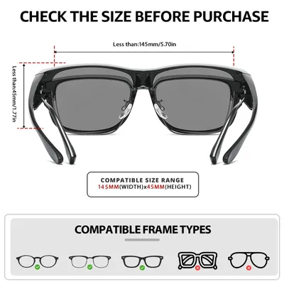 Produktbild von Übersteck-Sonnenbrille Herren, polarisiert, UV400, schwarz, für Autofahren