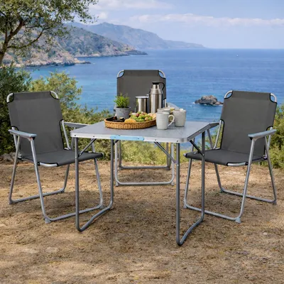 Produktbild von 4-teiliges Campingmöbel Outdoormöbel Set Alu L80xB60xH68cm Anthrazit