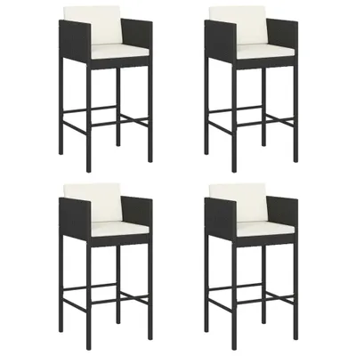 Produktbild von VidaXL 316660, Terrasse, Gepolsterter Sitz, Polyrattan, Stahl, Schwarz, 500 mm, 480 mm