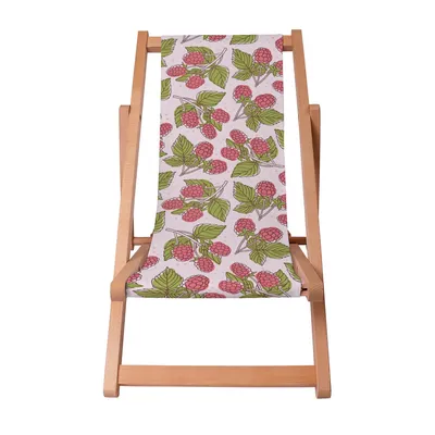 Image de Dreamroots Chaise longue enfant pliable bois, jusqu'à 130 kg, Chaise longue pliable avec dossier inclinable en 3 positions, Raspberries