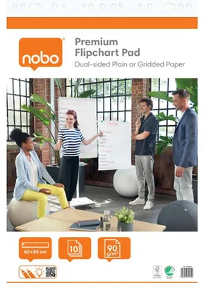 Immagine prodotto di Nobo 1915661, Bianco, Carta, 90 g/m², 10 pagina/e, 600 mm, 850 mm