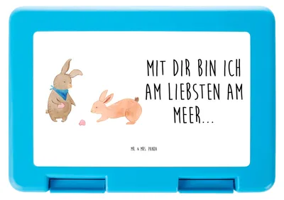 Produktbild von Mr. & Mrs. Panda Bento Box Hasen Muschel - Weiß - Geschenk, Butterbrotdose, Lunchbox, BFF, Vorratsdose, Bentobox, Meer, Snackbox, Muscheln, Muttertag, Strand