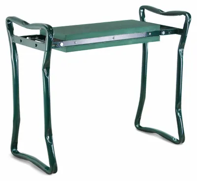 Imagen del producto de Taburete de jardín plegable 2 en 1: asiento ergonómico y reposapiés