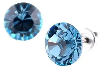Náušnice s aqua modrým SWAROVSKI® krištáľom, 8 mm, ART CRYSTELLA®