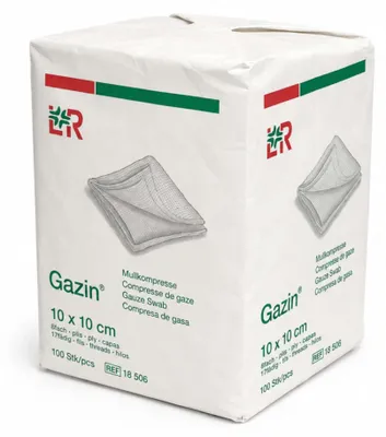 Zdjęcie produktu dla Lohmann & Rauscher Gazin kompres 8-krotny niesterylny 100 sztuk 10 x 10 cm