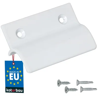 Produktbild von KOTARBAU® Balkontürgriff außen 65x45mm Terrassentürgriff mit Steg Fenstergriff zum Aufschrauben Balkontüren Griff Aluminium Weiß