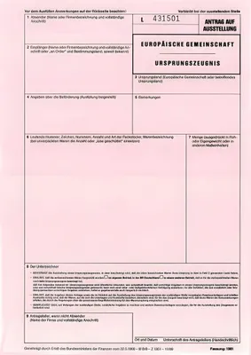 Produktbild von RNK Ursprungszeugnis 2 Blatt für Laser-Drucker