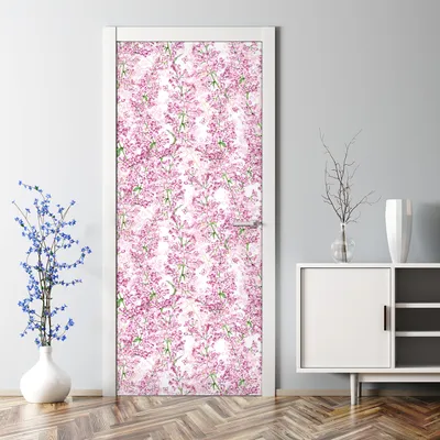 Produktbild von Dekorative Türfolie selbstklebend Klebefolie Wandaufkleber Fliederblüte 85 x 200 cm