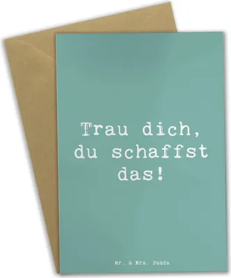 Produktbild von Mr. & Mrs. Panda Klappkarte Spruch Angst überwinden - Meeresbrise - Geschenk, osterkarte, osterkarten, Ermutigung, Selbstvertrauen, Mutmacher, Stärke, dankeskarten, Mut