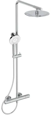 Duschsystem Aufbau Thermostat Regen- und Handbrause Chrom