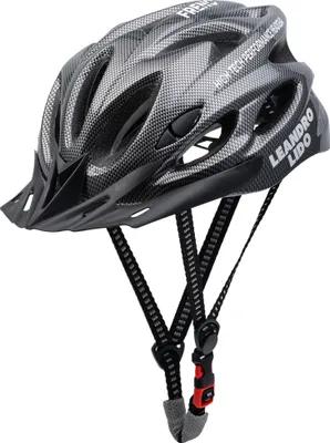 Produktbild von LEANDRO LIDO Freno Fahrradhelm – abnehmbares Visier, 18 Belüftungsschlitze, einstellbares Gurt-System, aerodynamisches Design, schwarz | LL-26