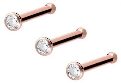 Produktbild von Nasenpiercing, Nasenstecker 3er Set Chirurgenstahl Nasenstecker Pin KRISTALL