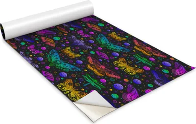 Immagine prodotto di Pellicola autoadesiva per mobili - Pellicola decorativa - Mobili da tavolo - Può essere tagliata su misura - Motivo psichedelico - 100 x 50 cm