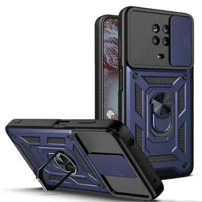 Produktbild von Outdoor Panzer Hülle Nokia G10 G20 Handyhülle mit Slide Kameraschutz Ringhalter Blau