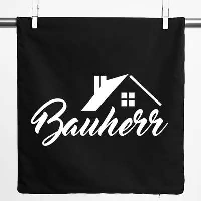 Produktbild von Huuraa Kissenbezug Bauherr 40x40cm Black Baumwolle Dekokissenbezug Geschenkidee