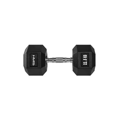 Produktbild von HMS Fitness HEX PRO 22.5, Kurzhantel mit festem Gewicht, Schwarz, Edelstahl, Stahl, Gummi, 22,5 kg, 3,4 cm