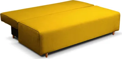Obrázek produktu pro Rozkládací pohovka s úložným prostorem – 193x76x88 cm – Žlutá – 2místná – 3 polštáře v ceně – Skandinávský styl – Materiál odolný proti zvířatům