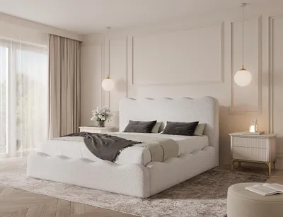 Produktbild von Emlar Polsterbett Bora 120x200 cm - Bett mit Bettkasten & Lattenrost - Bouclé-Stoff - Doppelbett mit Stauraum Weiß (Quelle 01)