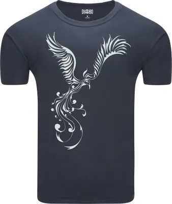 Zdjęcie produktu dla T-shirt męski Diarbo z klasycznym nadrukiem feniks ciemnoszary rozmiar L