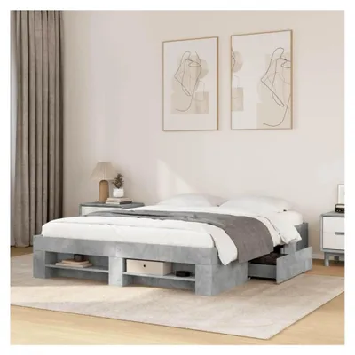 Produktbild von Bettgestell Betongrau 160x200 cm Holzwerkstoff