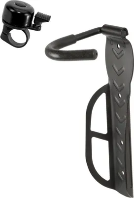 Produktbild von VENTURA Wheel Fahrrad Wandhalter in schwarz inkl. Fahrradklingel