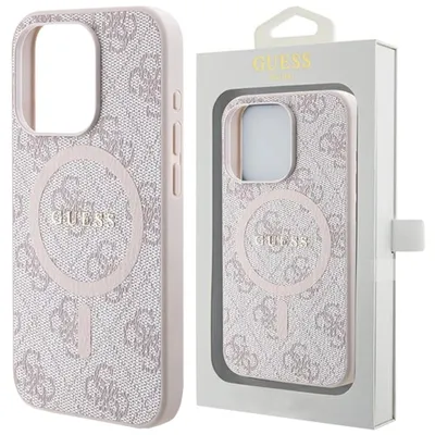 Obrázok produktu pre Originálne puzdro GUESS GUHMP15XG4GFRP vhodné pre iPhone 15 Pro Max (kompatibilné s Magsafe / 4G Ring classic logo / ružové)