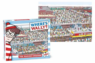 Obrázek produktu pro Puzzle "Kde je Wally?" - 1000 dílků - Nádraží - 1000 dílků - včetně plakátu