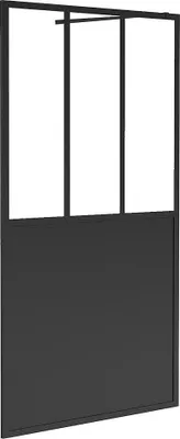 Produktbild von Begehbare Duschwand mattschwarz im Industriestil - 100 x 200 cm - URBANIK