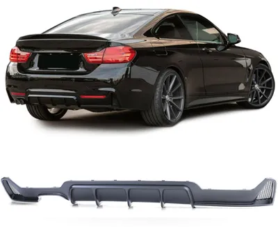 Obrázok produktu pre Difúzor čiernej farby, matný povrch, pre modely BMW 4-ky (F32, F33, F36) od roku 2013 do 2021, s M-paketom, zadný difúzor