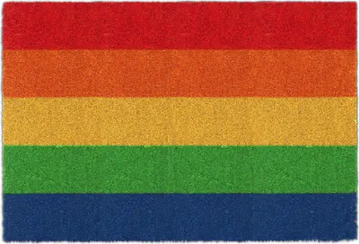 Produktbild von Relaxdays Fußmatte Kokos, Regenbogen, 60x40 cm, rutschfest, wetterfest, Fußabstreifer innen & außen, Türvorleger, bunt