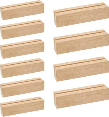 Imagen del producto de Soportes para tarjetas de mesa de madera, 10 unidades, rectangulares, para restaurantes y eventos