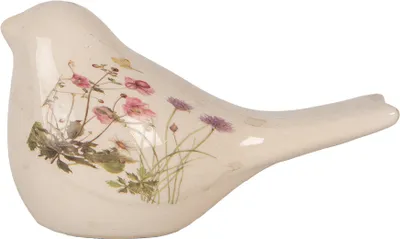 Obrázok produktu pre Clayre & Eef Dekoratívna figúrka Vták 16x7x9 cm Béžová keramika
