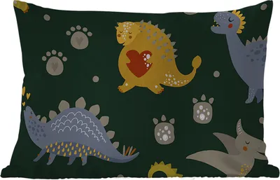 Produktbild von MuchoWow® Outdoor Kissen - Dino - Kinder - Schnittmuster - Jungen - Mädchen - Dinosaurier - 60x40 cm - Wetterfest - Lounge Kissen - Zierkissen - Kissen für Innenräume