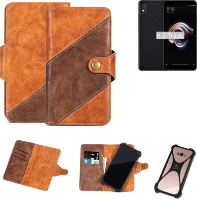 Produktbild von K-S-Trade Handy-Hülle Schutz-Hülle Bookstyle Case Wallet-Case kompatibel mit Xiaomi Redmi Note 5 Handy Cover Bumper Kantenschutz Smartphone