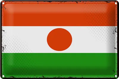Produktbild von Blechschild Flagge Niger 30x20cm Retro Flag of Niger