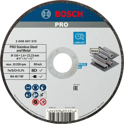 Immagine prodotto di Bosch PRO INOXMetal TS, 150x1,6x22,23mm, g