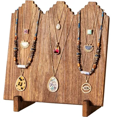 Produktbild von Kettenhalter Schmuckständer Kettenständer - Holz - Braun - 30 x 15 x 33 cm