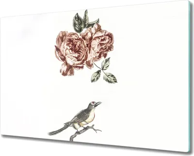Produktbild von Coloray Hackbrett Küchenbrett Kochplattenabdeckung Schneidebrett Herdabdeckplatte 80x52 cm - Tiervogelblumen