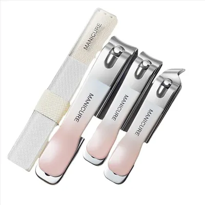 Produktbild von INF Professionelles Maniküre-Set aus Edelstahl, Nagelknipser-Set Rosa