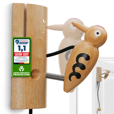 Produktbild von Eli® Charly Klopfspecht - Klingel aus Holz für Baumhaus - Spielhaus - Kinderzimmer - Haustür - Stelzenhaus - Türspecht - Glocke - Geschenk für Jungen