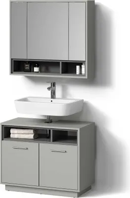 Produktbild von Badmöbel-Set Livinity Temo Grau 2 Teile, Model 52801