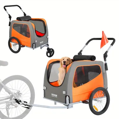 Zdjęcie produktu dla Przyczepka rowerowa dla psów - Przyczepka dla psów - Wózek rowerowy dla psów - Wózek dla psów - Wózek dla psa - Przeznaczona dla psów do 45 kg