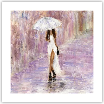 Produktbild von Poster - Poster ohne Rahmen - Frau Regenschirm - 40x40 cm - Wand Bild - Wanddeko - Wandbilder - Kunstposter - Wandposter - Bilder - Kunstdruck - Wanddekoration - Wandbild - P2XAC40x40-3822